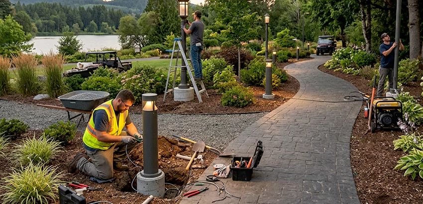 Landscape Post, Pole, and Bollard Lighting Installation in Lithia