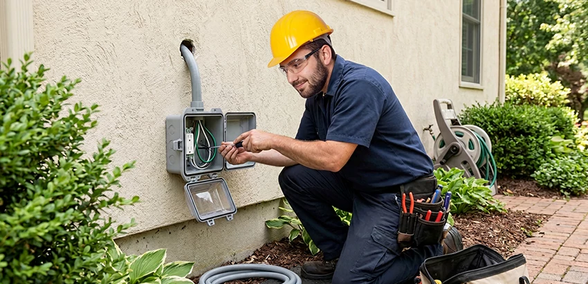 Outdoor Outlet Installation on Vinyl Siding in Lithia